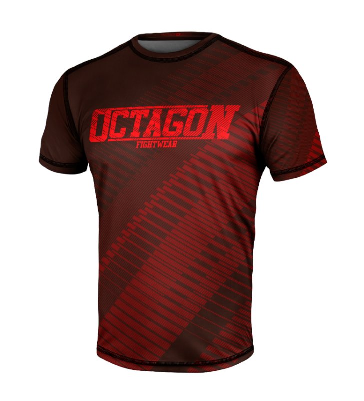 T-shirt Sport Octagon Blocks burgund