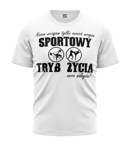 T-shirt Sportowy Tryb Życia 1 biały