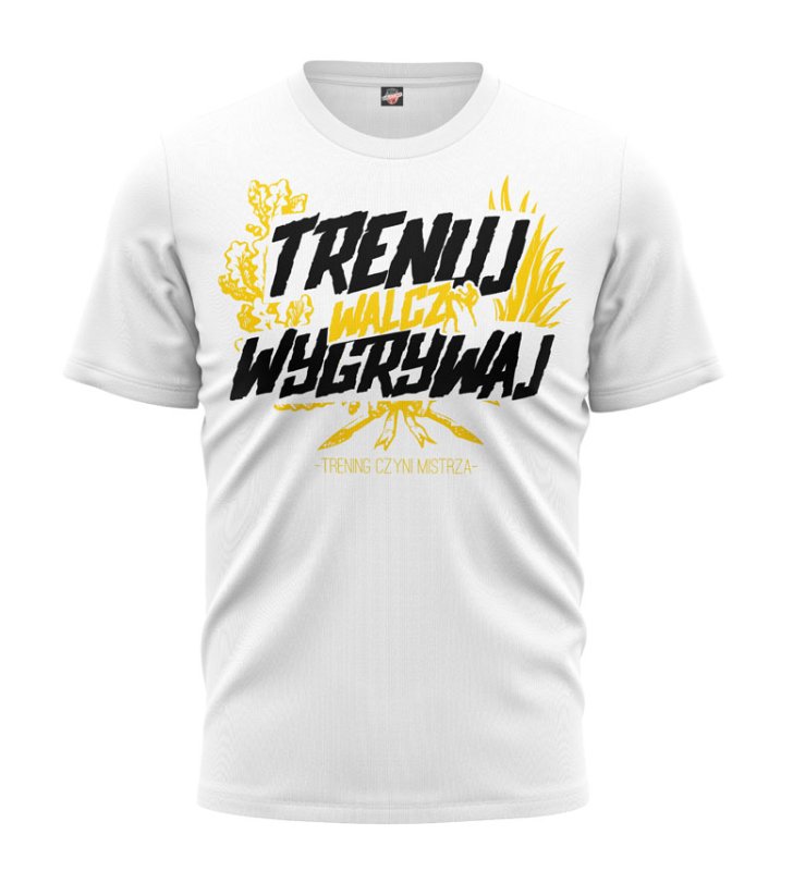 T-shirt Trenuj Walcz Wygrywaj biały