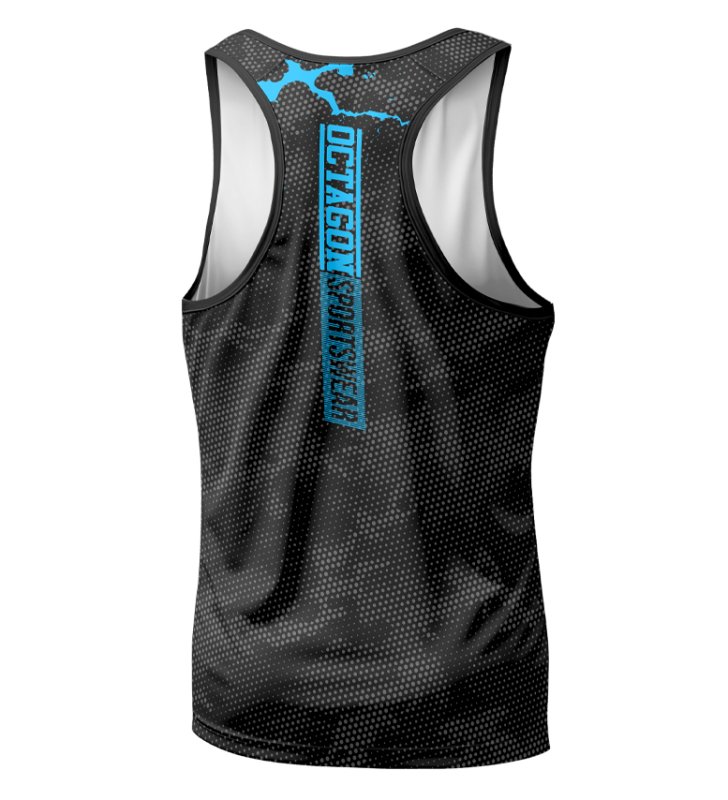 Tank Top sportowy Octagon Marble camo blue